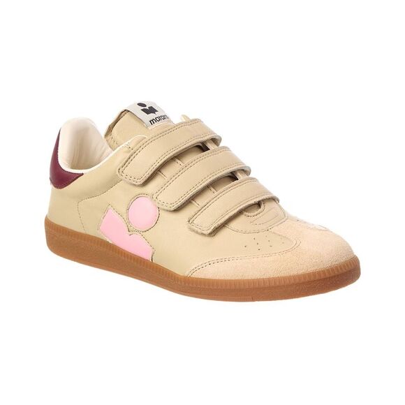Isabel Marant Beth Leather & Suede Sneaker Beige